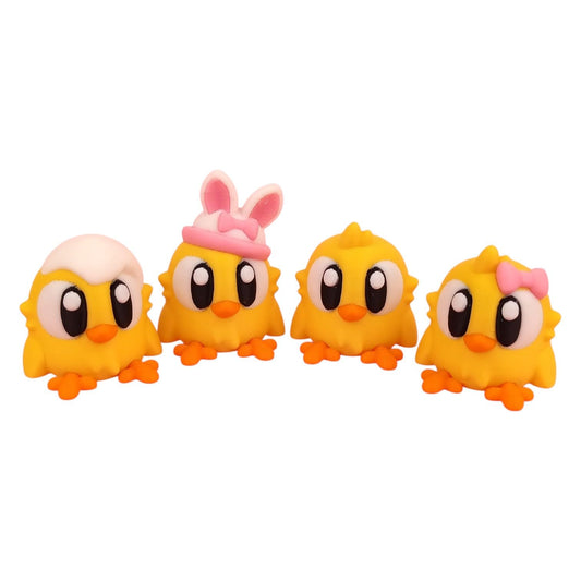 5-Pack Mini Baby Chick Figurines – Articulated Desk Pet Animals, Collectible Pocket Easter Chicks, Fidget Toys for Teens & Adults – 2 Inch Poseable Figures – 3D Printed in Canada