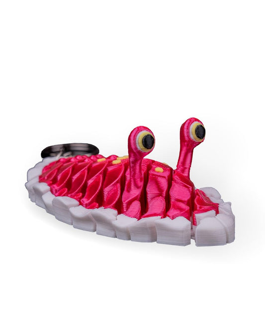 Doug the Sea Slug Articulated Fidget Keychain – Bright Ocean Oddity for Teens & Adults – 3D Printed in Canada