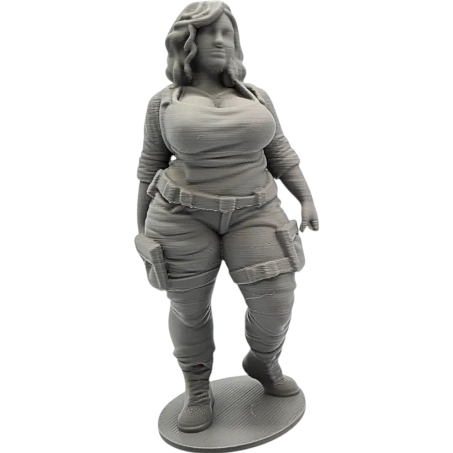 Curvy Female Adventurer Figurine – Tactical Explorer Character for Fantasy Displays & Collector Dioramas – 3D Printed in Canada