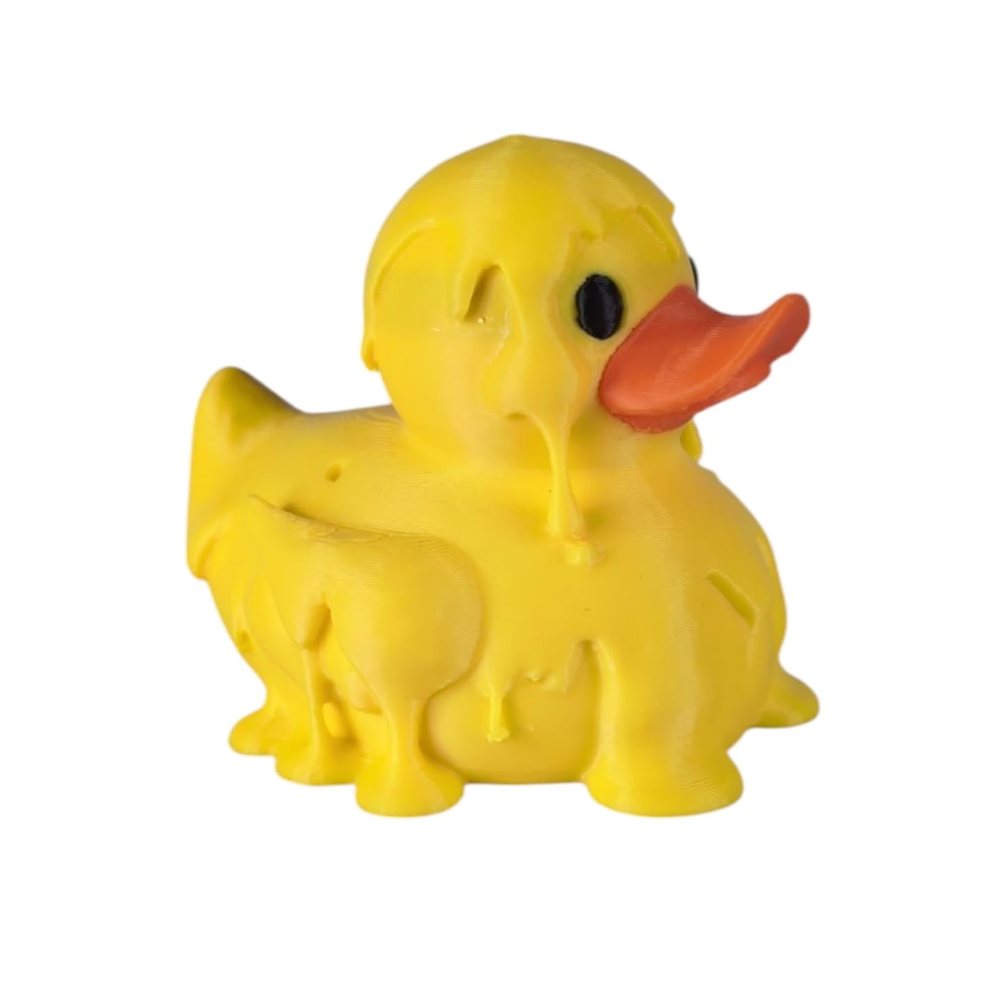 Melting Duck Figurine - Quirky Rubber Duck Collectible - PLA Desk Decor - Surreal Duck Gift - Ducks for Jeeps - Yellow Duck Toy - 3D Printed in Canada