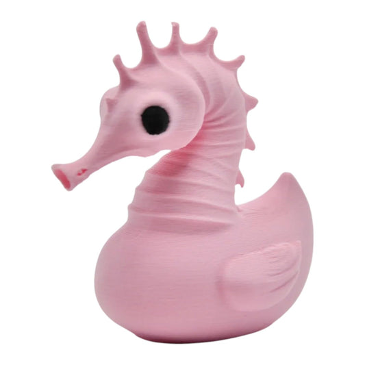Seahorse Duck Figurine – Quirky Novelty Rubber Duck Collectible, Cute Seahorse Décor, Fun Bathroom Decoration, Unique Gift for Duck Lovers & Sea Animal Fans – 3D Printed in Canada