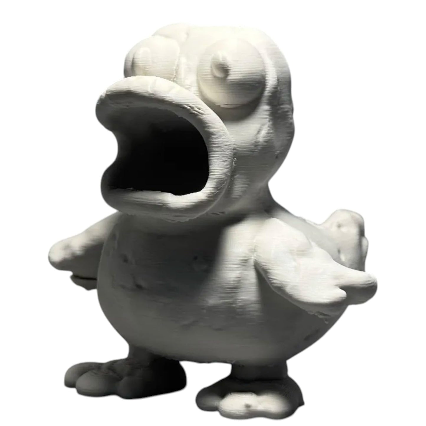 Screaming Claymation Duck Figurine – Funny Cartoon Duck Desk Buddy, Collectible Shelf Decoration, Quirky Gift for Adults – 3D Printed in Canada