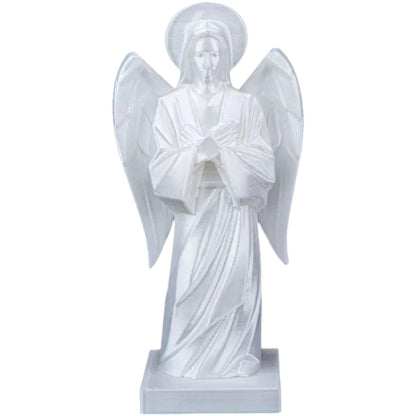 Holy Angel Statue – Minimalist Geometric Angel Sculpture with Halo and Wings for Home, Memorial or Prayer Décor – 3D Printed in Canada