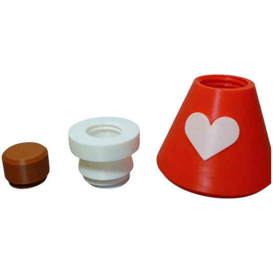 Love Potion Bottle – Heart-Labeled Fantasy Prop with Removable Cap – Romantic Desk Decor or Gift Display Piece – 3D Printed in Canada