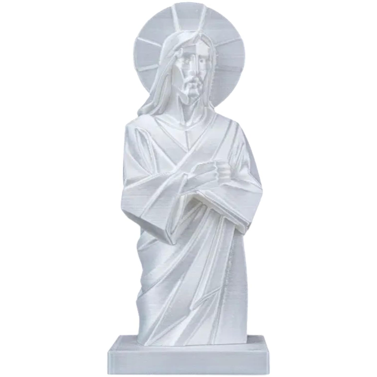 Jesus Christ Statue – Minimalist Geometric Religious Sculpture for Shelf, Altar or Home Décor – 3D Printed Collectible for Teens and Adults – 3D Printed in Canada