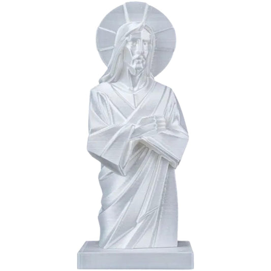 Jesus Christ Statue – Minimalist Geometric Religious Sculpture for Shelf, Altar or Home Décor – 3D Printed Collectible for Teens and Adults – 3D Printed in Canada