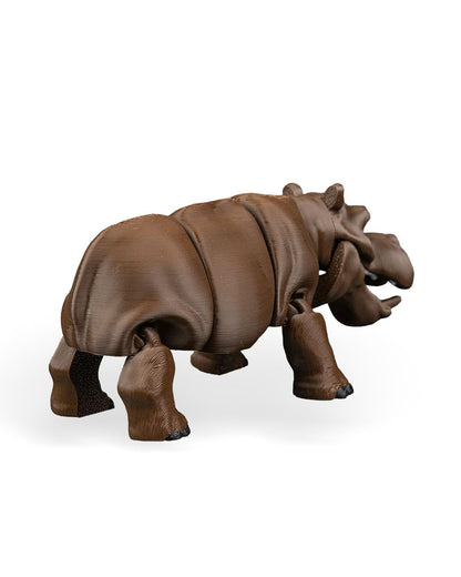 Articulated Hippopotamus Figurine – River Wildlife Desk Fidget for Teens & Adults – Stress Relief & Collectible – 3D Printed in Canada