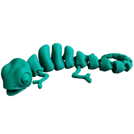 Articulated Chameleon Fidget Figurine – Movable Reptile Toy for DIY Painting, Desk Display or Stress Relief – 3D Printed in Canada