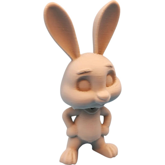 Young Cartoon Rabbit Figurine – Blank 3D Printed Bunny Model for Painting & Display – 3D Printed in Canada