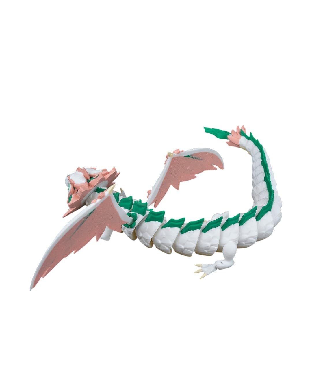 Floral Empress Articulated Dragon Figurine – Botanical Fantasy Fidget Sculpture with Cherry Blossom Details – 3D Printed in Canada