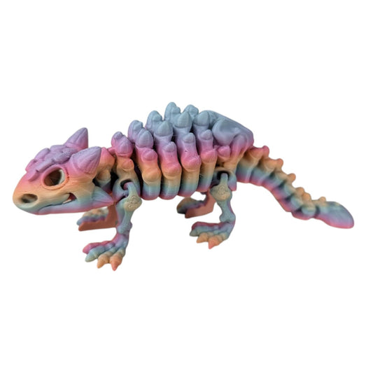 Skeleton Ankylosaurus Articulating Dinosaur Figurine – Eco-Friendly PLA – Prehistoric Collectible & Stress Relief Toy for Teens & Adults – 3D Printed in Canada