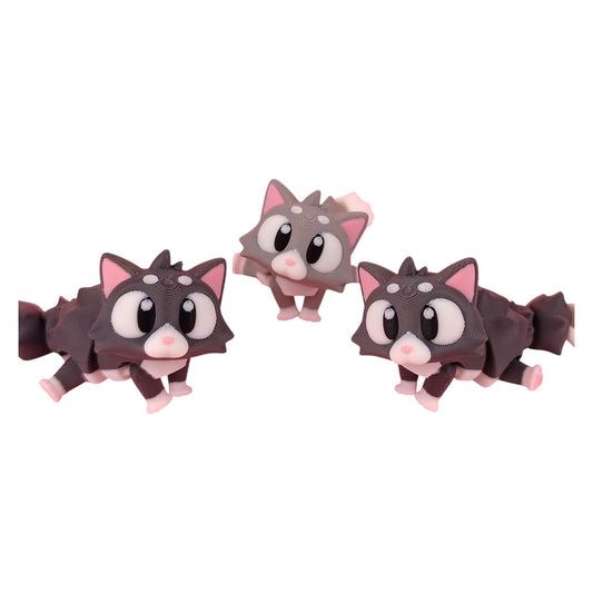 5-Pack Baby Cat Articulated Figurines – Desk Pets, Collectible Fidget Toys, Mystery Mini Animals – 2 Inch Pocket Pets – 3D Printed in Canada