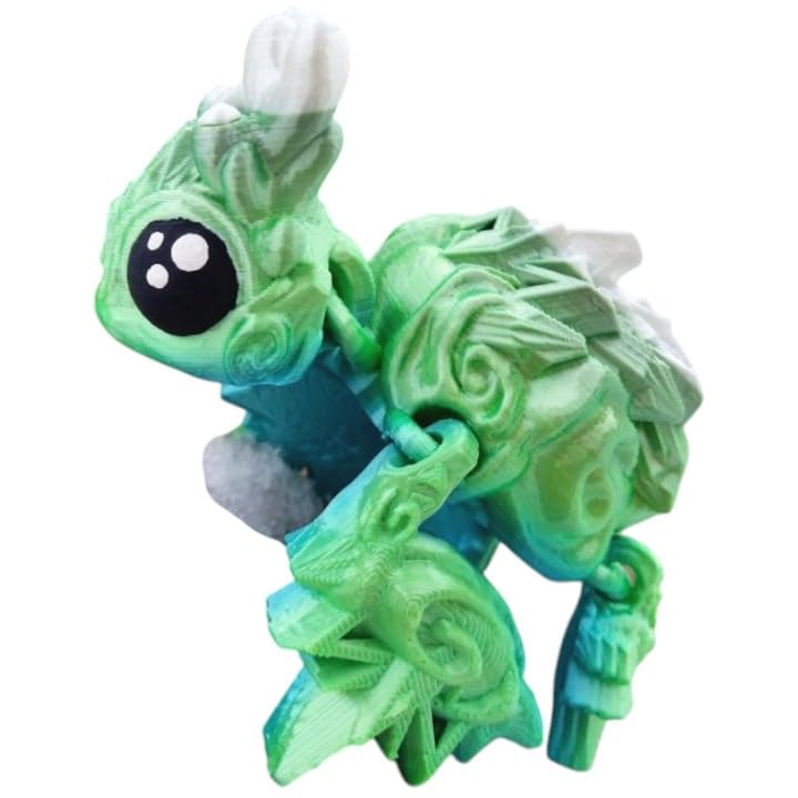 Snowflurtle – Winter Turtle Figurine with Antler Details, Articulated Print-in-Place Collectible – 3D Printed in Canada