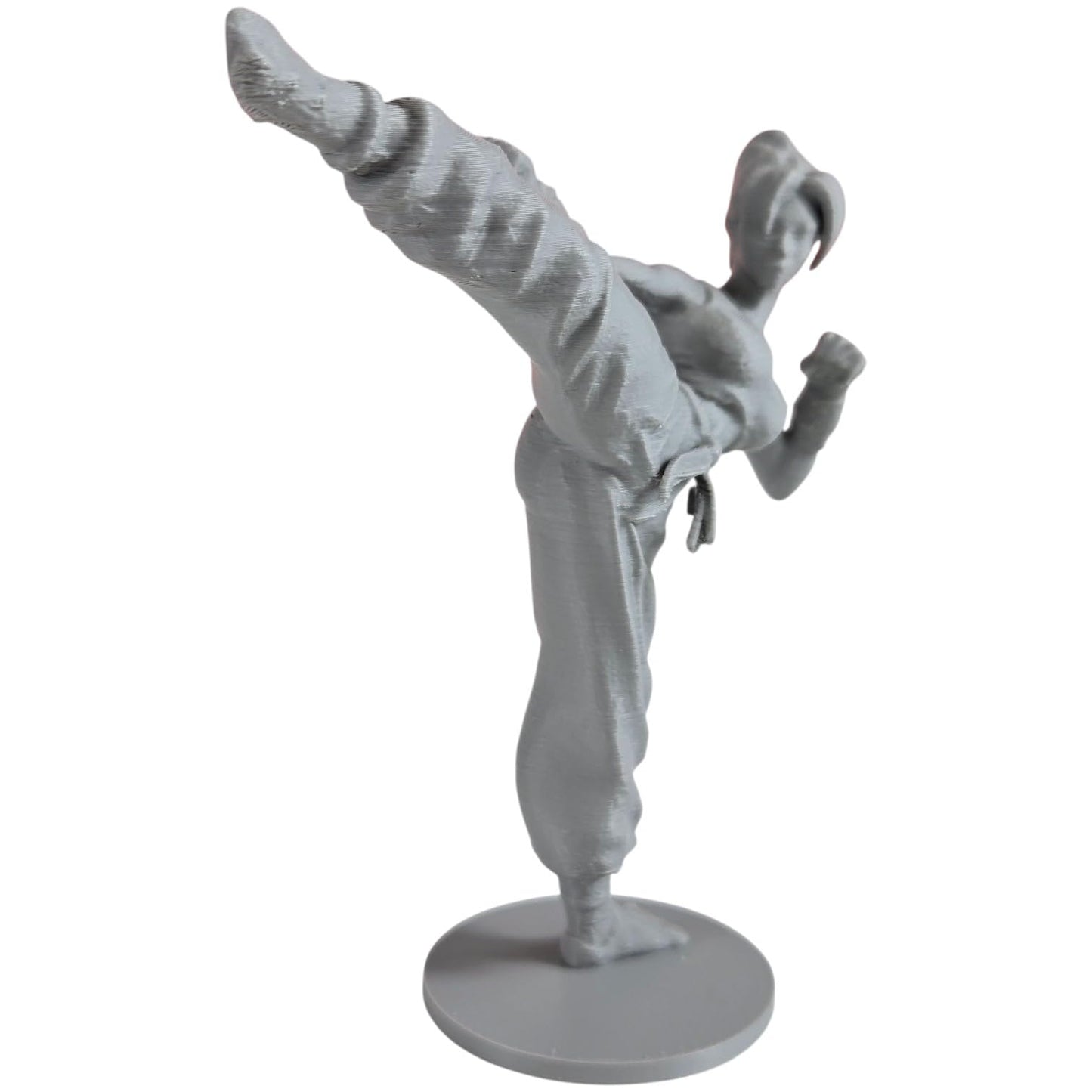 Female Kickboxer Figurine – Dynamic Martial Arts Sculpture for Collectors, Dioramas, and Desk Displays – 3D Printed in Canada