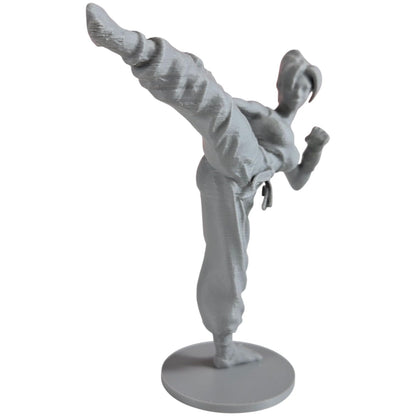 Female Kickboxer Figurine – Dynamic Martial Arts Sculpture for Collectors, Dioramas, and Desk Displays – 3D Printed in Canada