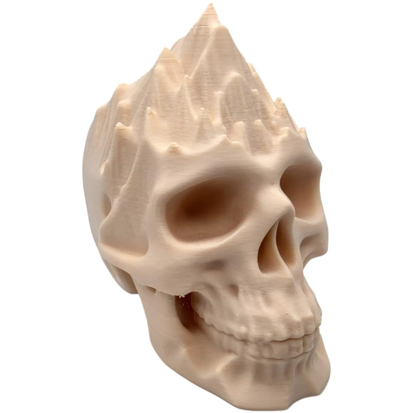 Mountain Skull Sculpture – “Mountains on My Mind” Surreal Skull Art with Alpine Peaks, Gothic Nature Decor for Shelf or Desk Display – 3D Printed in Canada