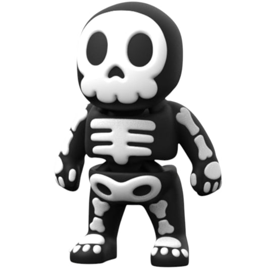 Spooky Skeleton Costume Figurine – Halloween Collectible Toy with Articulated Joints for Shelf Display, Desk Décor, or Gifting – Cute Skull Character – 3D Printed in Canada