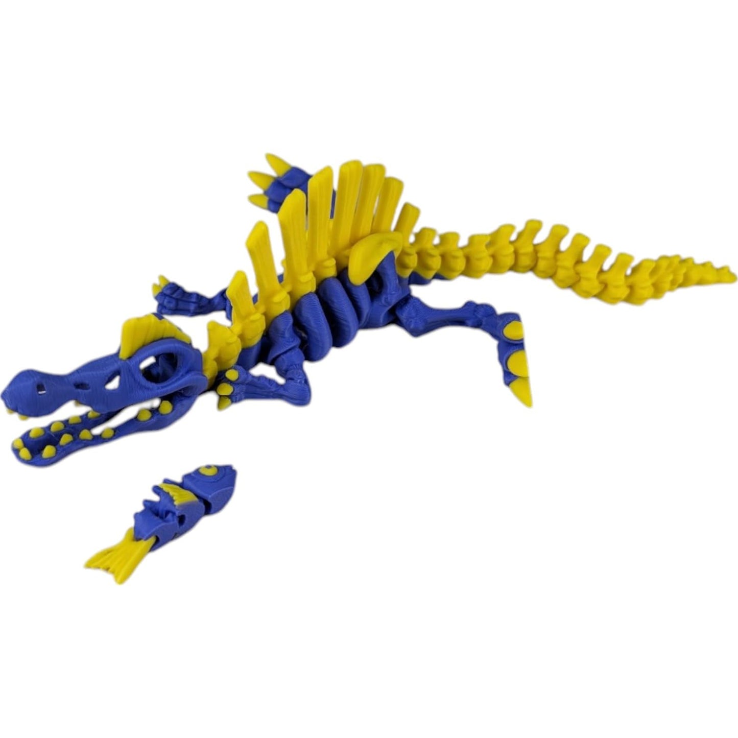 Skeleton Spinosaurus – Articulating Dinosaur Figurine – Prehistoric Collectible – 3D Printed in Canada (Solar Amethyst)