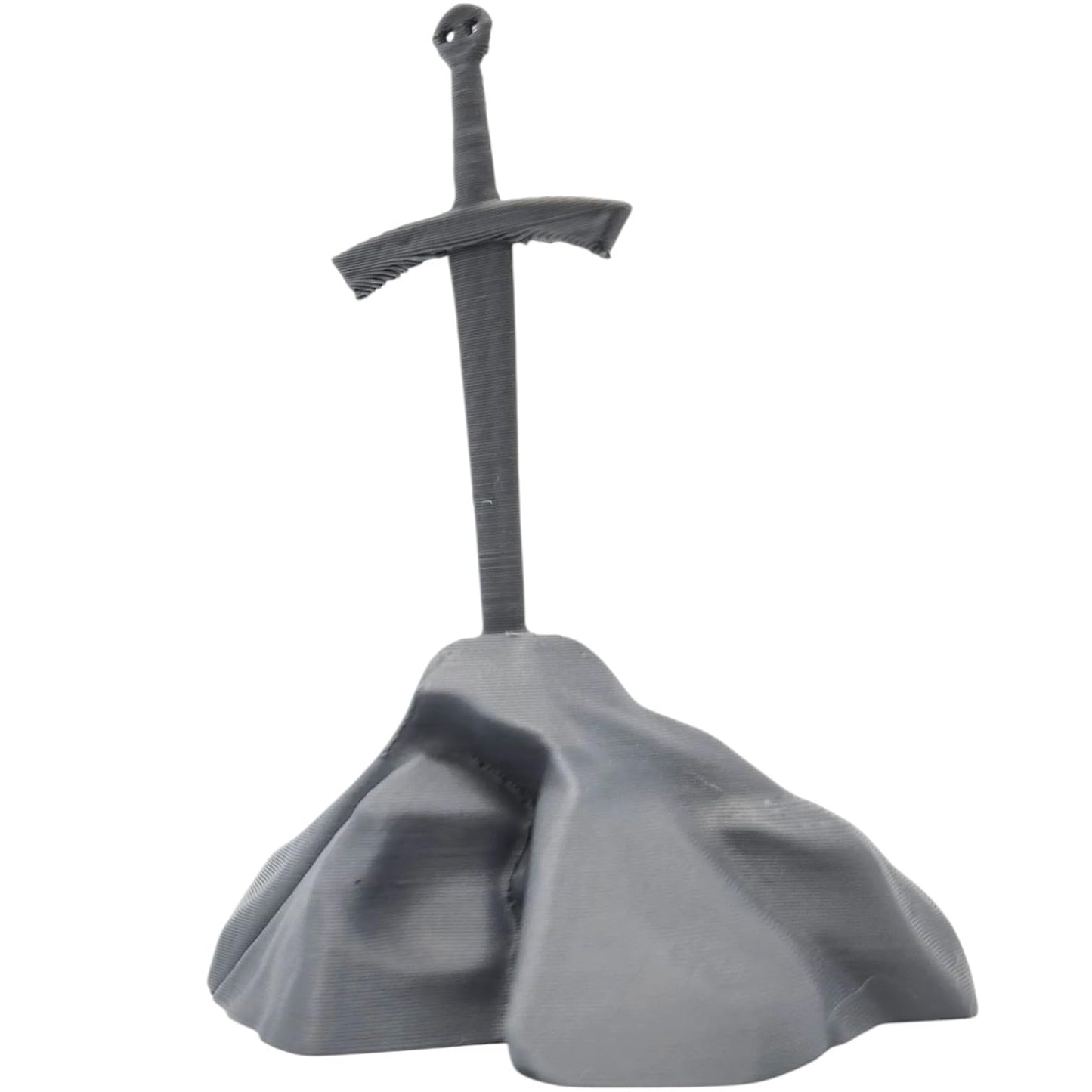 Sword in The Stone Miniature – Fantasy Diorama Prop for Tabletop RPGs, Display Shelves & Legendary Terrain Builds – 3D Printed in Canada