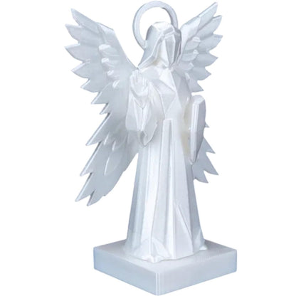 Four-Winged Angel Statue – Minimalist Geometric Celestial Guardian with Halo and Book – 3D Printed Spiritual Sculpture for Home or Altar – 3D Printed in Canada
