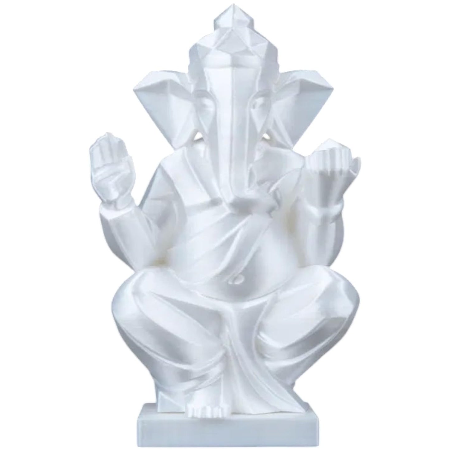 Ganesha Statue – Minimalist Geometric Hindu Deity Sculpture for Altar, Meditation or Home Décor – 3D Printed Spiritual Display for Teens and Adults – 3D Printed in Canada
