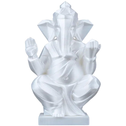 Ganesha Statue – Minimalist Geometric Hindu Deity Sculpture for Altar, Meditation or Home Décor – 3D Printed Spiritual Display for Teens and Adults – 3D Printed in Canada