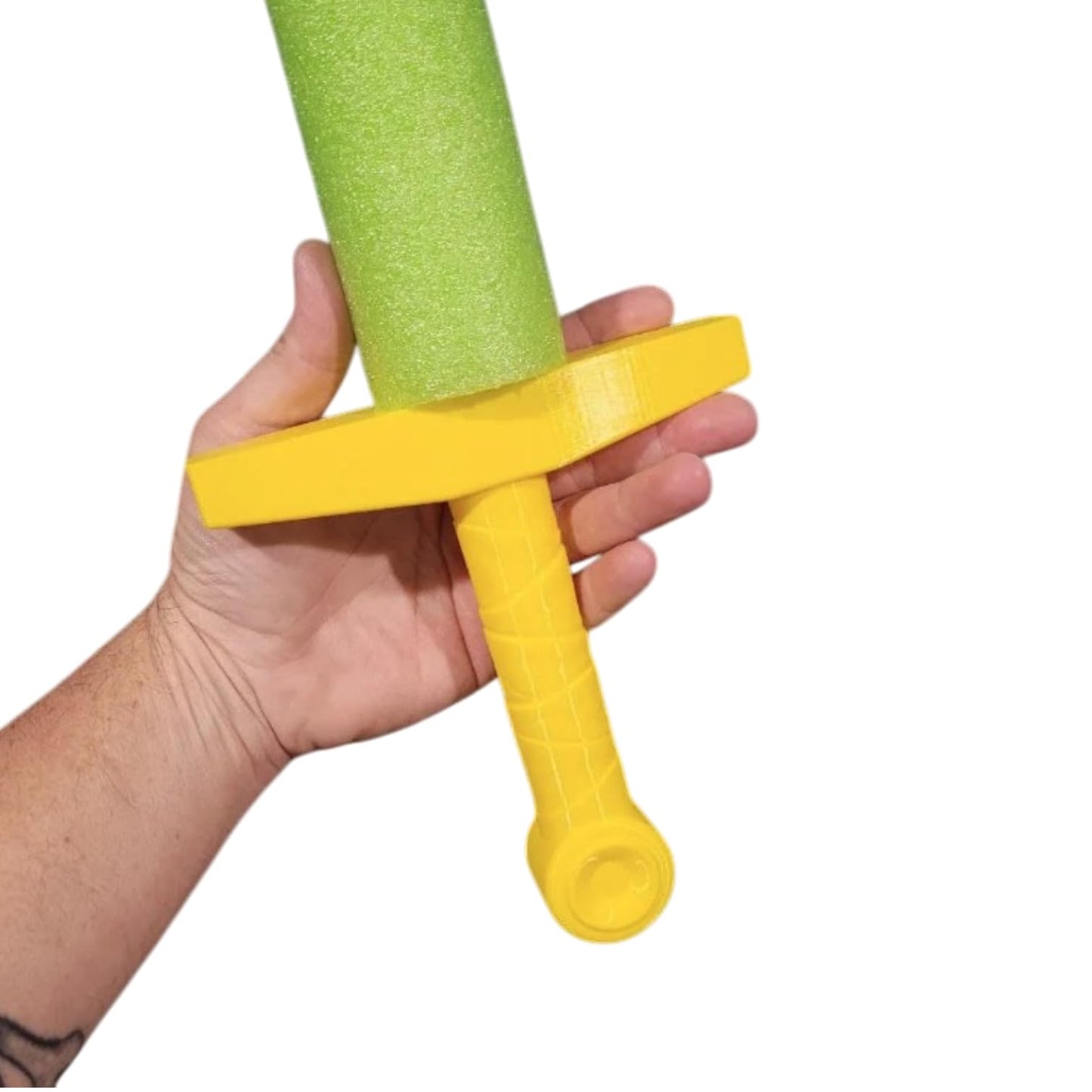 Crusader Pool Noodle Sword Handle – Medieval Foam Blade Hilt with Classic Crossguard for Cosplay, LARP & Fantasy Play – 3D Printed in Canada