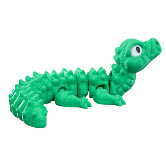 Flexible Gator Fidget Figurine – Articulated Alligator Desk Toy for Teens & Adults, Stress Relief Sensory Gift, Poseable Lizard-Style Collectible – 3D Printed in Canada