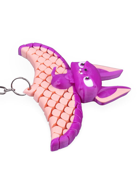 Beth the Bat Articulated Fidget Keychain – Vibrant Winged Companion for Teens & Adults – 3D Printed in Canada