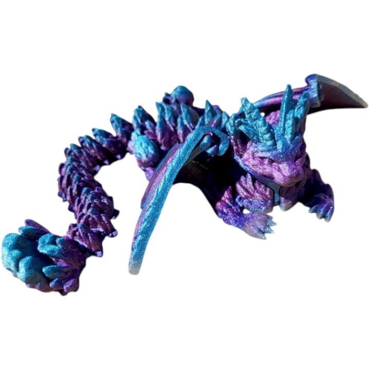 Cat Dragon Figurine – Flexible Articulated Fantasy Feline-Dragon Hybrid Desk Pet & Collectible Sculpture – Unique 3D Printed Gift for Teens & Adults – 3D Printed in Canada