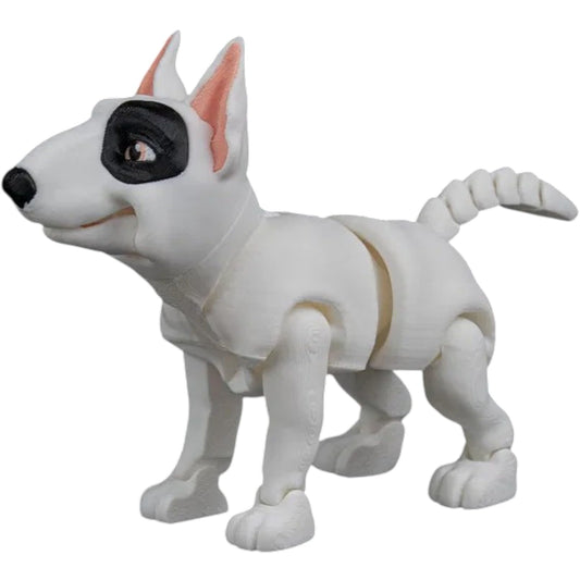 Rex The Bull Terrier Articulated Dog Figurine – Poseable Collectible Fidget for Desk, Shelf, or Gift Display – 3D Printed in Canada