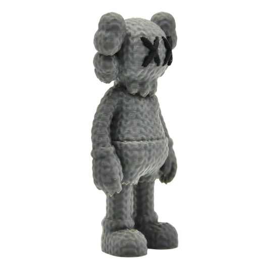 Knitted X-Eyes Companion Figurine – Textured Plush-Style Art Toy for Shelf or Desk Display – 3D Printed in Canada