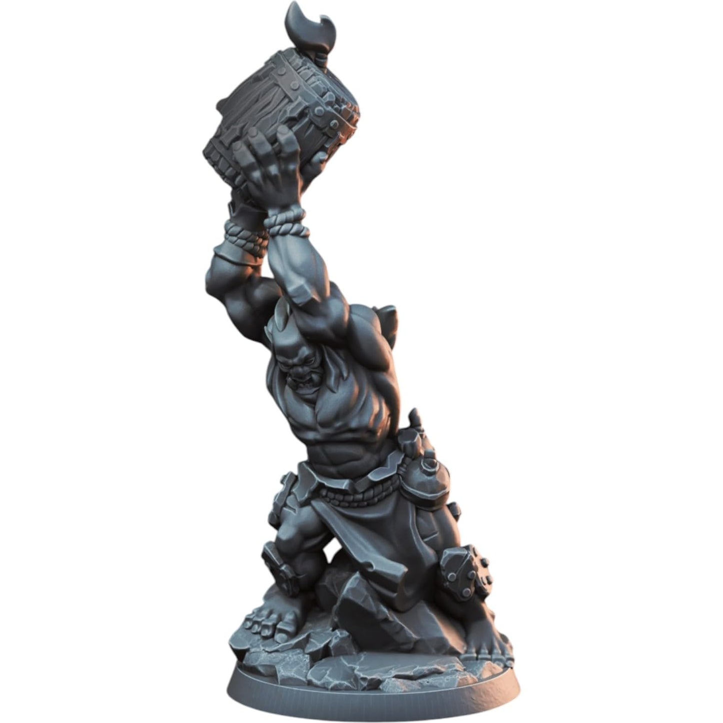 Ork Bomber Barrel Thrower Miniature for Wargaming & Painting – Fantasy Orc Siege Figurine for Tabletop RPG – 3D Printed in Canada