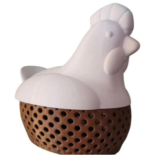 Chicken Basket with Perforated Base – Decorative Hen-Shaped Egg or Fruit Holder for Countertop or Pantry – 3D Printed in Canada