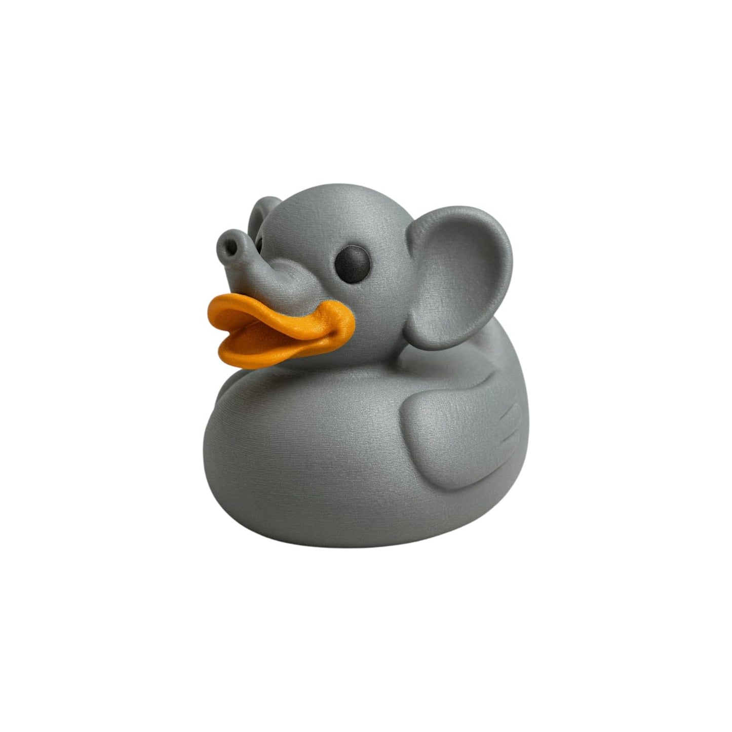 Trunky Elephant Duck Figurine – Duck-Elephant Hybrid – Funny Big-Eared Animal Mash-Up Collectible – Quirky Gray Duck Gift or Desk Decor for Teens & Adults – 3D Printed in Canada