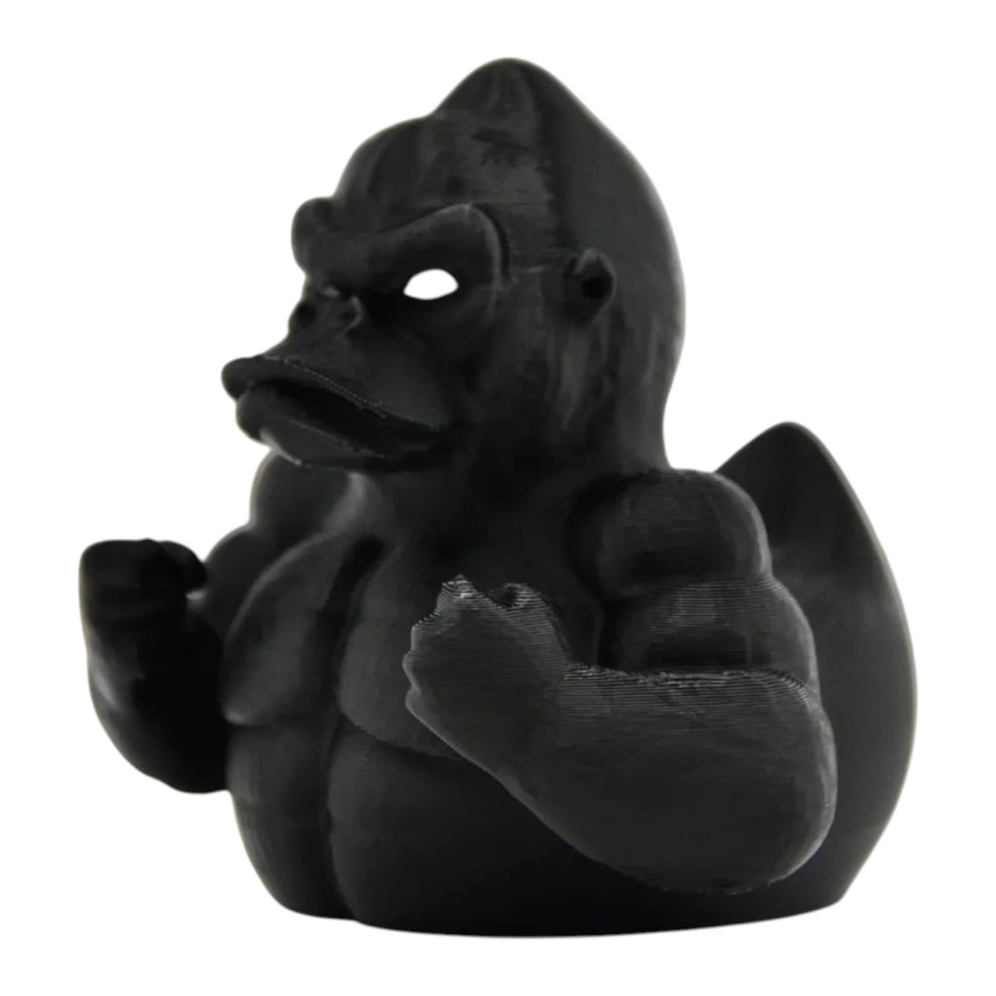 Mighty Gorilla Duck Figurine - Collectible Black Rubber Duck - Muscle Ape Duck for Shelf Display, Desk Decor - Ducks for Jeeps - Unique Novelty Duck Gift for Home, Office, Car - 3D Printed in Canada