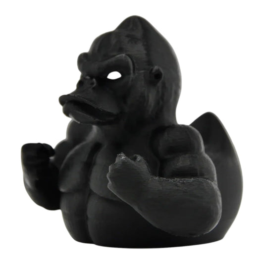 Mighty Gorilla Duck Figurine - Collectible Black Rubber Duck - Muscle Ape Duck for Shelf Display, Desk Decor - Ducks for Jeeps - Unique Novelty Duck Gift for Home, Office, Car - 3D Printed in Canada