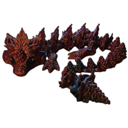 Baby Autumn Dragon Articulated Fantasy Figurine – Posable Miniature Creature for Display, Fidgeting & Collectors – 3D Printed in Canada