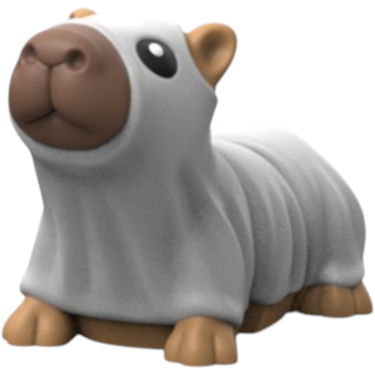 Halloween Capybara Figurine – Cute Ghost Costume Animal Collectible for Desk Display, Shelf Decor, or Gifting – Poseable Seasonal Fidget Toy – 3D Printed in Canada