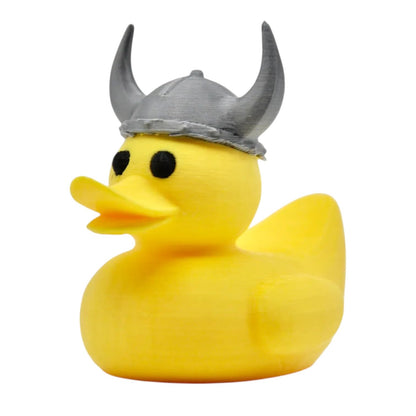 Viking Duck Figurine – Funny Rubber Duck in Horned Helmet for Shelf Décor, Office Display or Norse Mythology Gifts – 3D Printed in Canada
