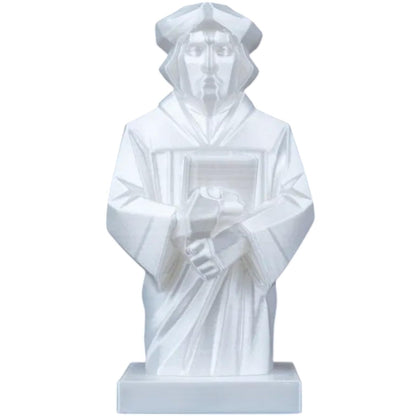 Martin Luther Statue – Minimalist Geometric Sculpture of Reformation Leader Holding Bible – 3D Printed Display for Shelf, Office or Study – 3D Printed in Canada