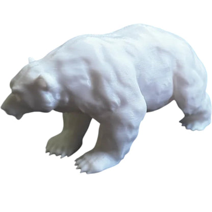 Polar Bear Figurine – Arctic Wildlife Animal Sculpture for Shelf, Desk or Diorama Display – 3D Printed in Canada