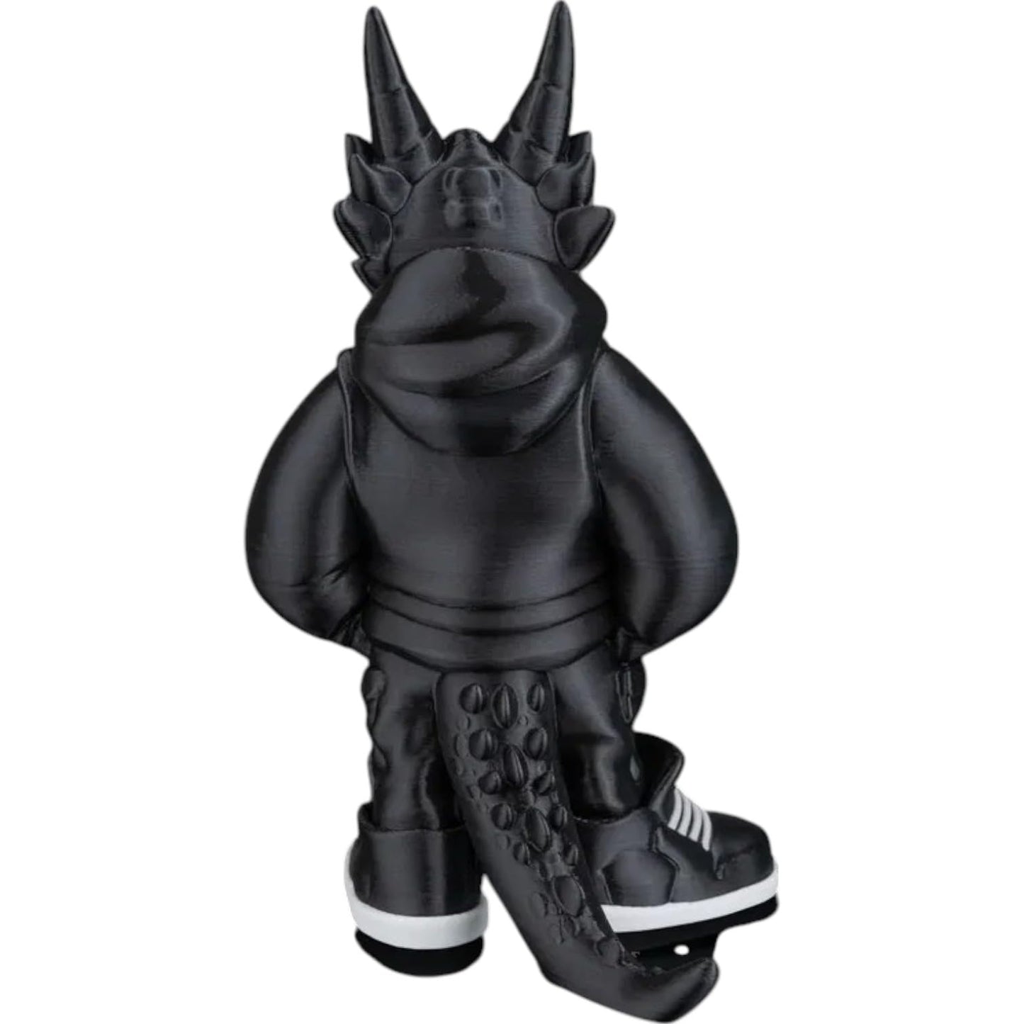 Krantoinel “Antoine” Urban Dragon Figurine – 3D Printed Monochrome Horned Creature in Streetwear & Sneakers – Designer Collectible for Teens & Adults – 3D Printed in Canada