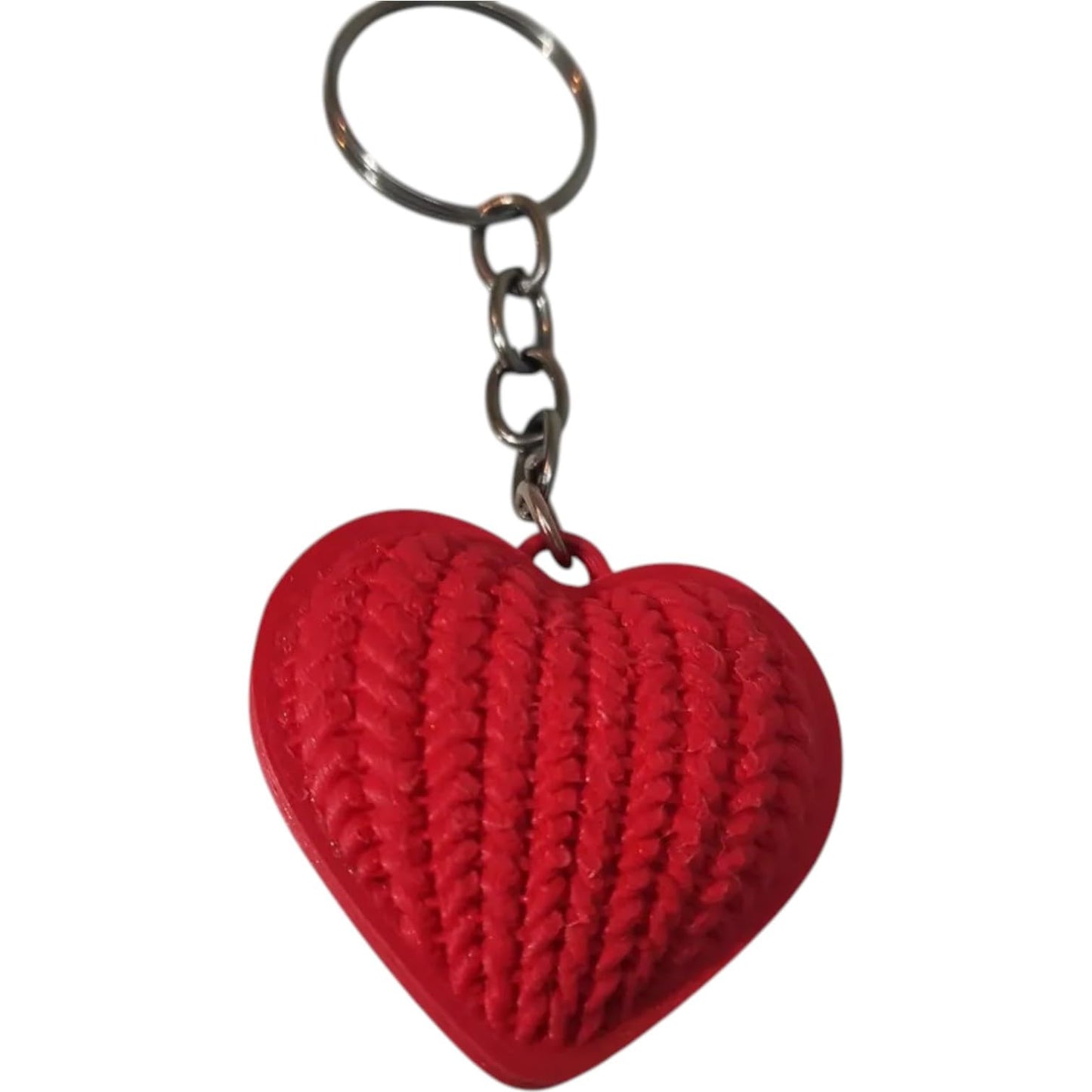 Knitted Heart Pendant – Cozy Textured Valentine Ornament for Gifting or Decor – 3D Printed in Canada
