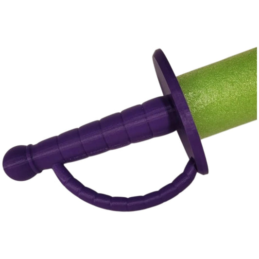 Single Guarded Pool Noodle Sword Handle – Foam Blade Hilt with Hand Guard for Cosplay, LARP & Safe Foam Combat – 3D Printed in Canada