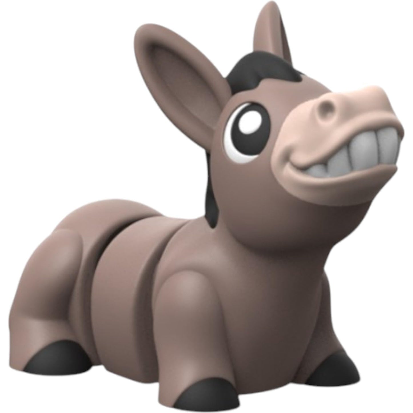 Cute Articulated Donkey Figurine with Big Eyes – Funny Farm Animal Desk Fidget Toy for Teens & Adults – Flexible Donkey for Stress Relief & Decor – 3D Printed in Canada