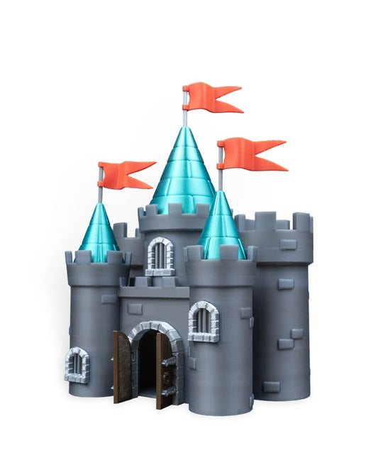 Fairytale Castle – Fantasy Fairy House Castle Décor with Towers & Flags – Enchanted Collectible – 3D Printed in Canada