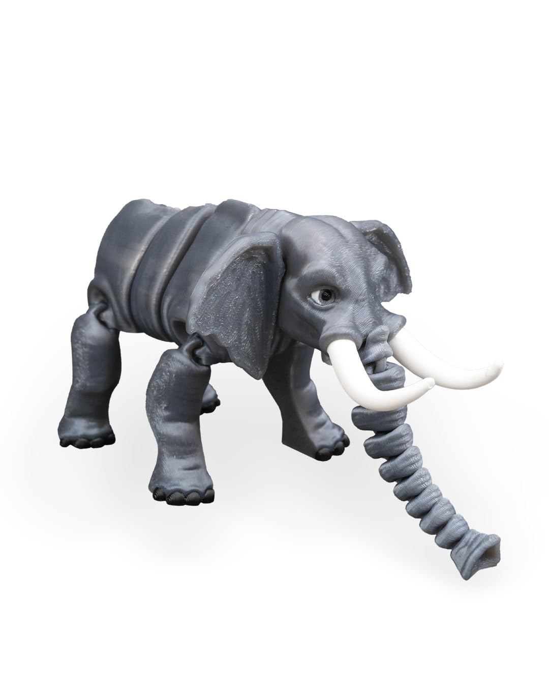 Articulated Elephant Figurine – Safari Desk Fidget for Teens & Adults – Stress Relief & Collectible – 3D Printed in Canada