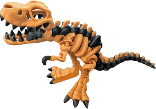 Articulated Skeleton T-Rex Figurine – Obsidian Majesty – Prehistoric Dinosaur Collectible for Teens & Adults – Stress Relief & Collectible – 3D Printed in Canada