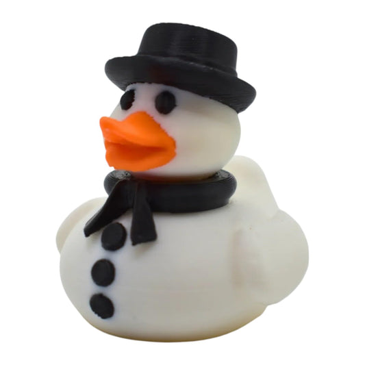 Snowman Duck Figurine - Winter Dashboard Duck for Car, Cruise Ship Hiding & 4x4 Ducking - Christmas Collectible Rubber Duck Décor - Festive 3D Printed in Canada